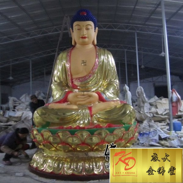 玻璃钢三宝佛，玻璃钢彩绘雕塑 (3).jpg