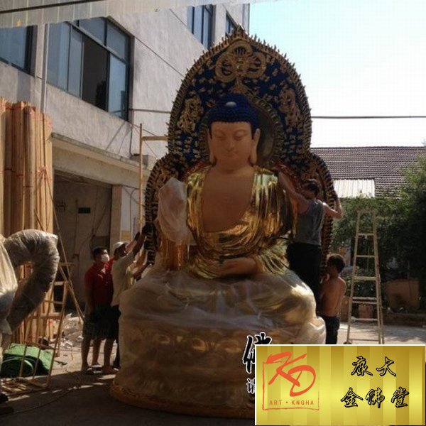 玻璃钢三宝佛，玻璃钢彩绘雕塑 (4).jpg