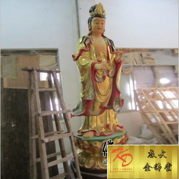 玻璃钢三宝佛，玻璃钢彩绘雕塑 (6).jpg