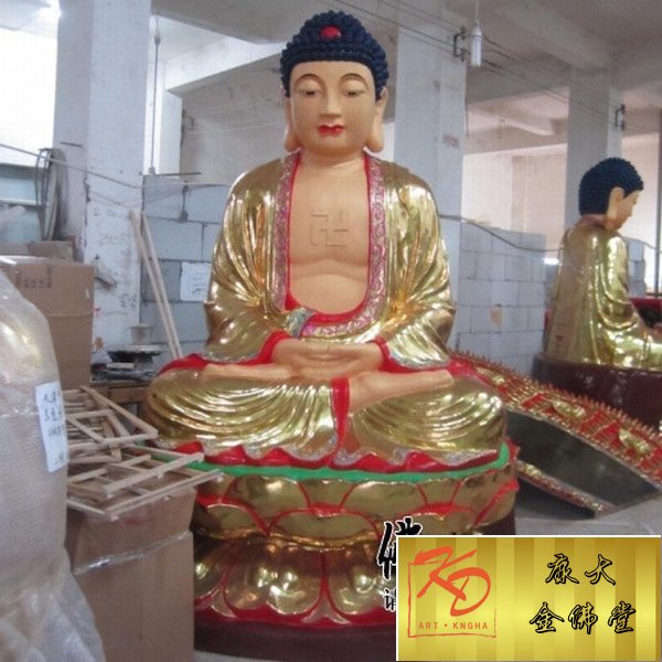 玻璃钢三宝佛，玻璃钢彩绘雕塑 (7).jpg