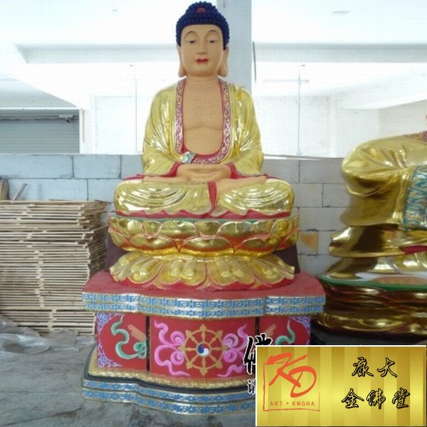 玻璃钢三宝佛，玻璃钢彩绘雕塑 (9).jpg