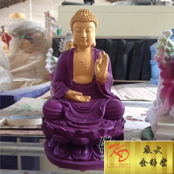 玻璃钢三宝佛，玻璃钢彩绘雕塑 (38).jpg